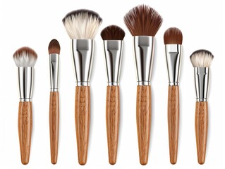 Realistic PNG of a makeup brush set