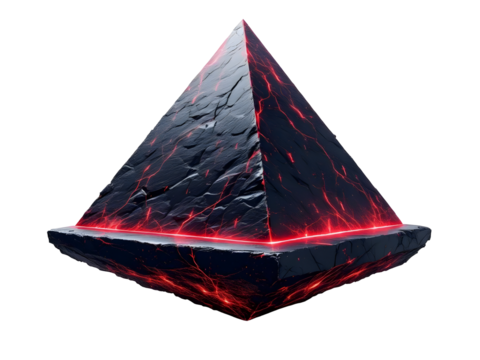 red pyramid isolated on white