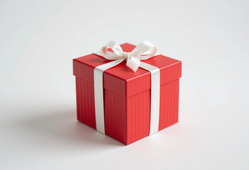 Obraz premium red gift box with ribbon