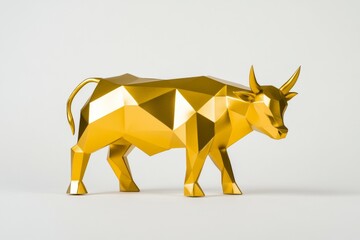 Obraz premium Gold cow with a triangle shaped body