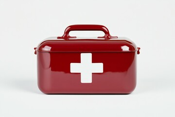 Obraz premium Red box with a white cross on it