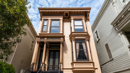 Fototapeta premium Charming Victorian house with intricate details and elegant architecture