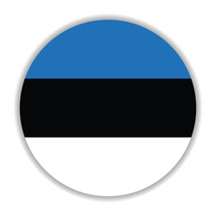 Estonia flag. Estonia circle flag logo icon computer vector illustration design