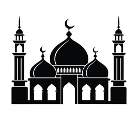 beautiful mosque building silhouette card decoration vector illustration 
