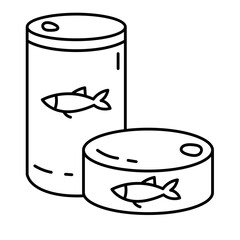 Tinned fish line icon