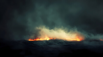 volcanic burning landscape