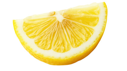 Close up of a juicy lemon slice perfect for food blogs and recipes on transparent background
