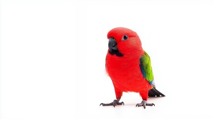 Red and Green Parrot On White Background
