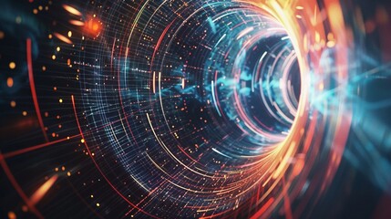 Fototapeta premium 螺旋状のホログラフィックパターンと形状8