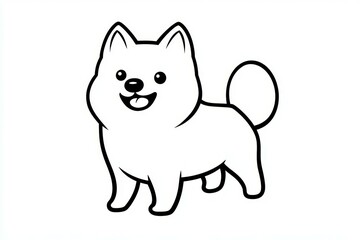 Cute white dog with a black nose and black ears
