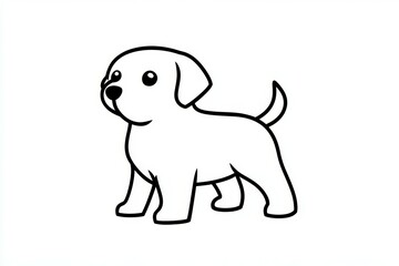 Obraz premium Black and white drawing of a dog