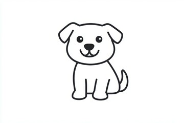 Cartoon dog is sitting on a white background