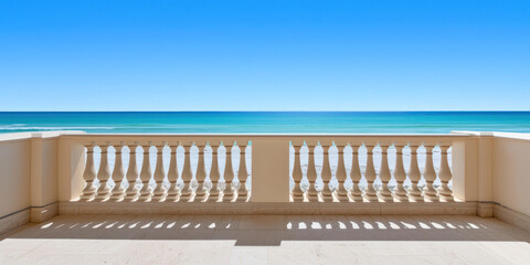 stunning oceanfront view from balcony overlooking serene beach