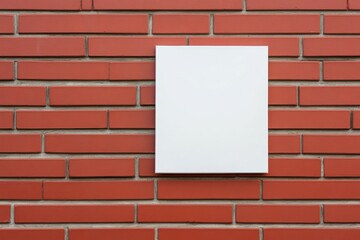 White square is on a brick wall