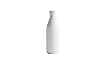 Blank White Milk Bottle Mockup for Branding on transparent background
