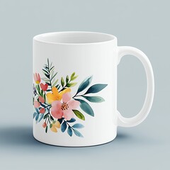 Elegant Watercolor Floral Coffee Mug: A Serene and Calming Design for Daily Use