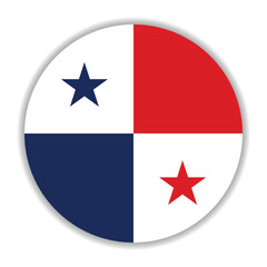 Panama flag. Panama circle flag logo icon computer vector illustration design