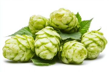 Fototapeta premium Bunch of green cabbages are piled on top of each other