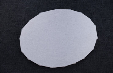 oval canvas prepared for painting, 