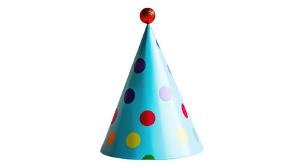 Colorful Party Hat with Polka Dots for Festive Celebrations on transparent background