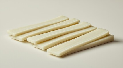 Creamy cheese sticks on white background, studio shot, food photography, recipe
