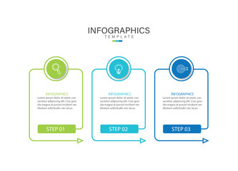 Business infographic template. 3 Step timeline journey. Process diagram, 3 options, Infographic elements vector illustration.