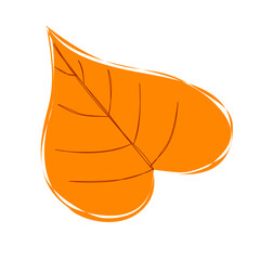 vector illustration of an autumn orange leaf