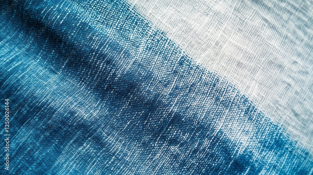 Poster Soft hues of blue and white create a clean and calming backdrop, accentuated by a gentle texture in the fabric pattern, perfect for minimalist design lovers. High resolution adds depth and detail