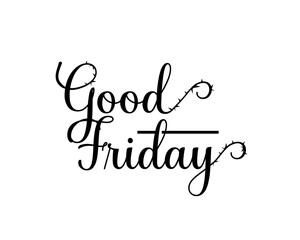 Good Friday Calligraphy Design with Thorns and Vines