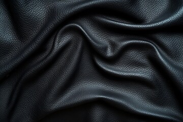 Dark Leather Texture, Draped, Close-up, Empty Background