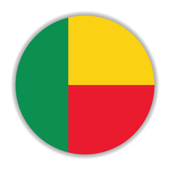 Benin flag. Benin circle flag logo icon computer vector illustration design