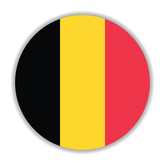 Belgium flag. Belgium circle flag logo icon computer vector illustration design