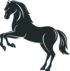 Fototapeta premium Graceful Black Horse Silhouette in Motion