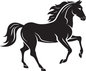 Obraz premium Graceful Black Horse Silhouette in Motion