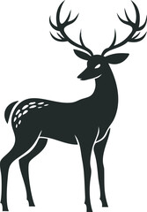 Fototapeta premium Elegant Deer Silhouette with Antlers