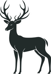 Obraz premium Elegant Deer Silhouette with Antlers