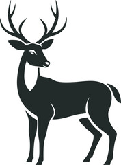 Fototapeta premium Elegant Deer Silhouette with Antlers