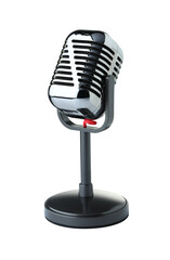Fototapeta premium Vintage microphone isolated on white. Musical equipment