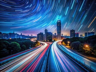 Fototapeta premium Capture breathtaking city lights, starry nights, and dark skies with stunning long-exposure night photography.