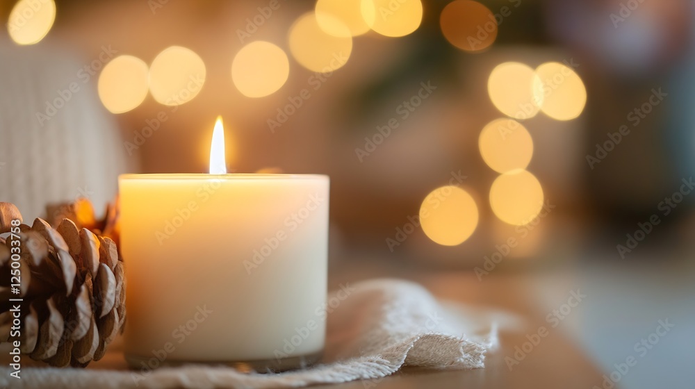 Poster candlelight and bokeh lights creating a cozy warm ambiance : generative ai