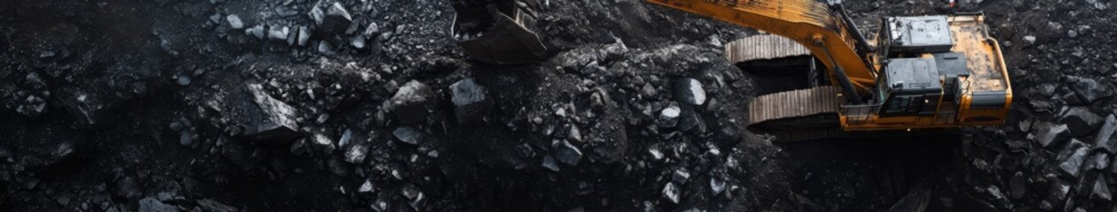 Excavator Working Coal Mine