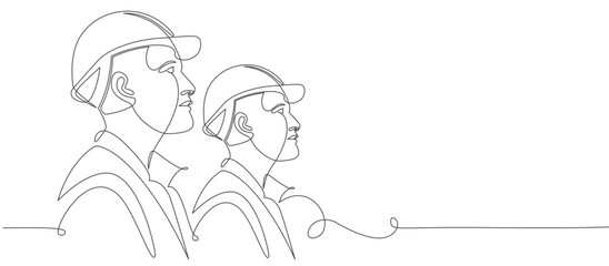 Building Construction worker line art style vector illustration