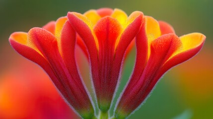 Obraz premium Vibrant Red and Yellow Flowers Close Up Macro Photography