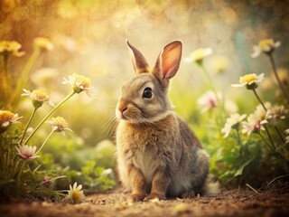 Fototapeta premium Discover enchanting vintage rabbit photography: antique bunny and hare images in classic, old photo styles.