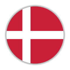 Denmark flag. Denmark circle flag logo icon computer vector illustration design
