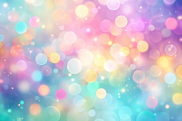 Obraz premium Dreamy pastel abstract wallpaper featuring colorful shapes, dots, and a balanced rule-of-thirds composition.