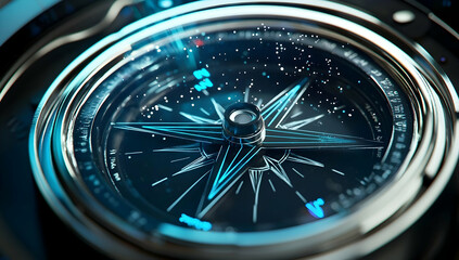 Contemporary compass designed for modern navigation needs, powered by advanced AI.