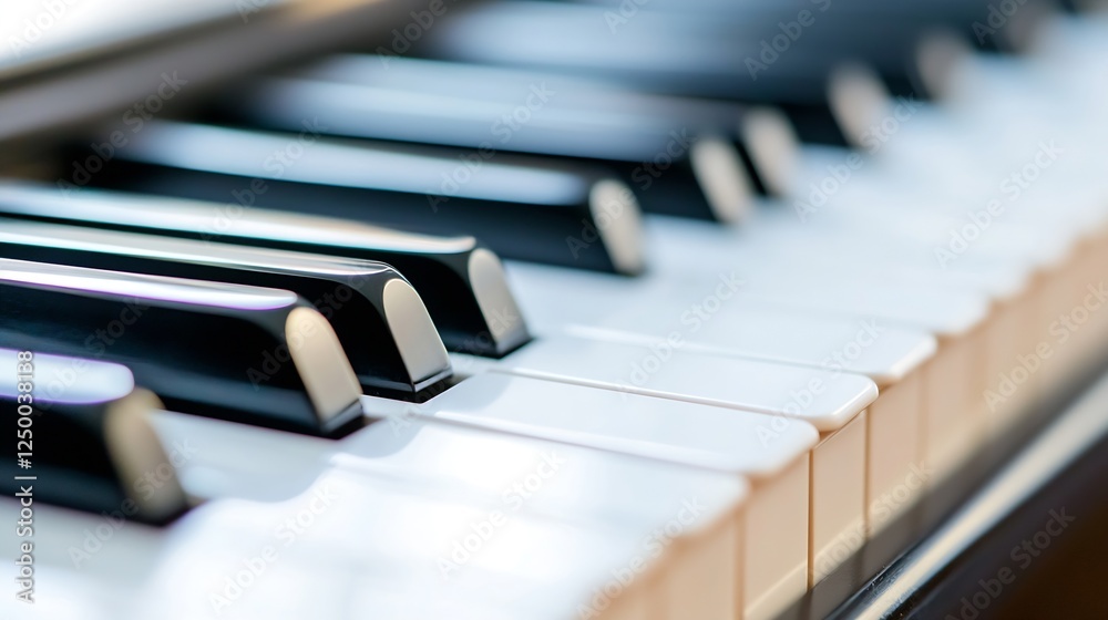 Aufkleber close up of black and white piano keys perfect for music themes and musical instruments : generative