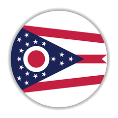 Ohio state flag. Ohio circle flag logo icon computer vector illustration design