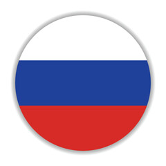 Fototapeta premium Russia flag. Russia circle flag logo icon computer vector illustration design